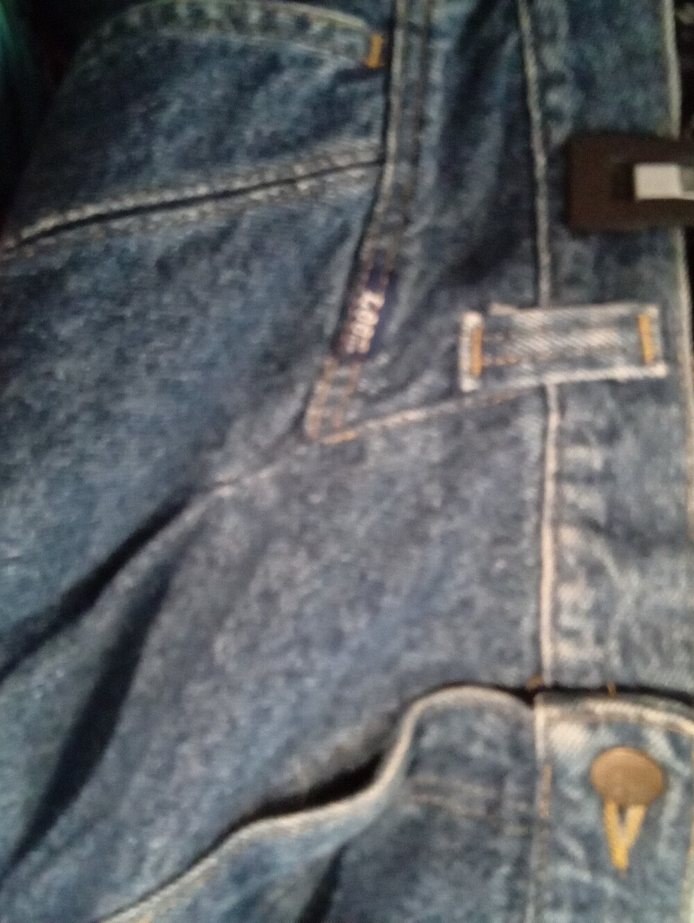 Vintage 80's Lee Jeans Sz 32"-12 Ins 30" High-Rise Pleated Waist-Pocketless Back - Picture 11 of 14